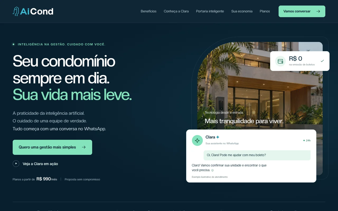 Página inicial de AICond
