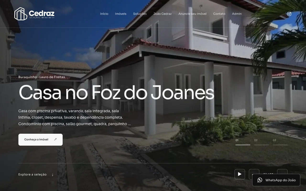 Página inicial de Cedraz Imobiliária