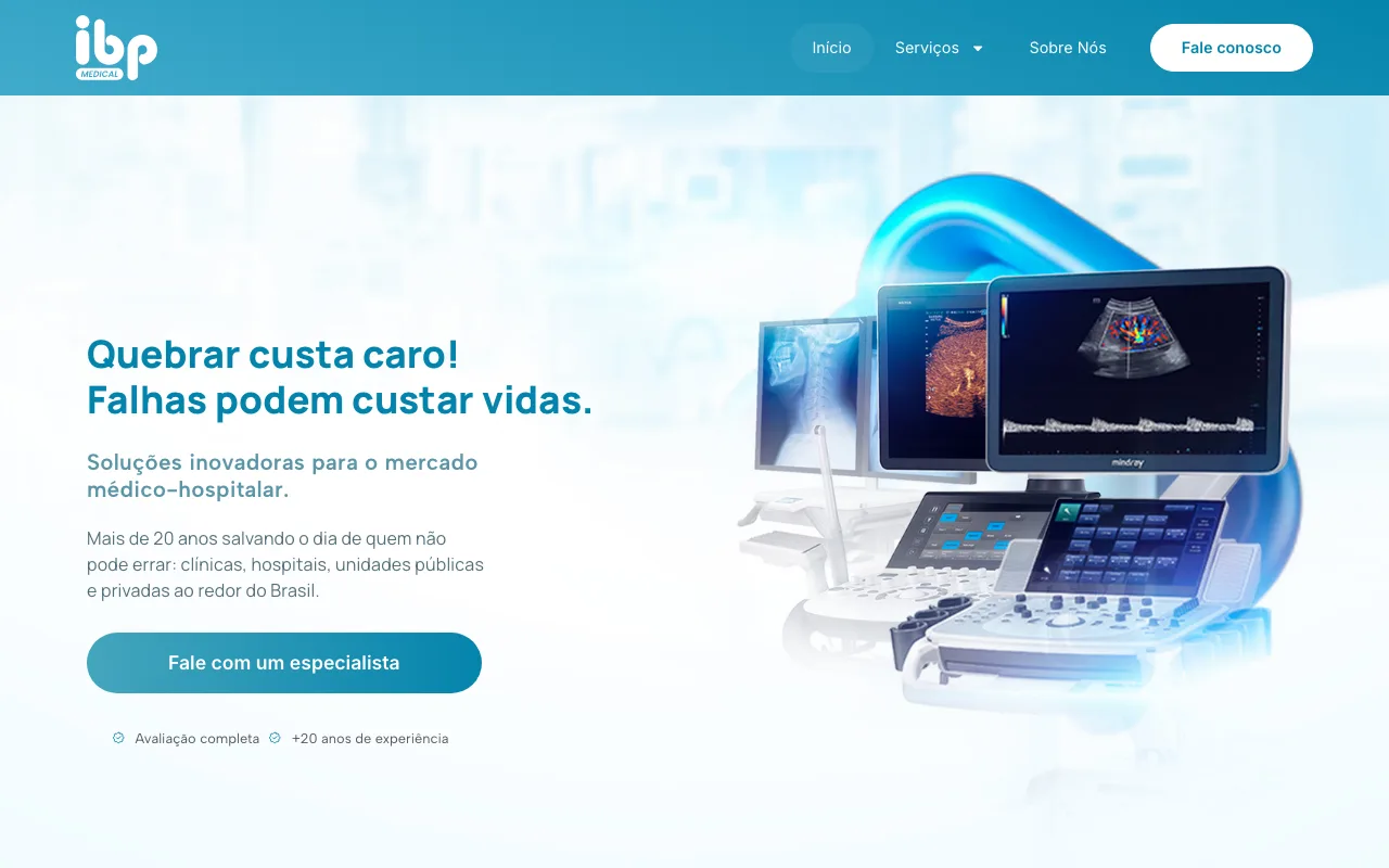 Página inicial de IBP Medical