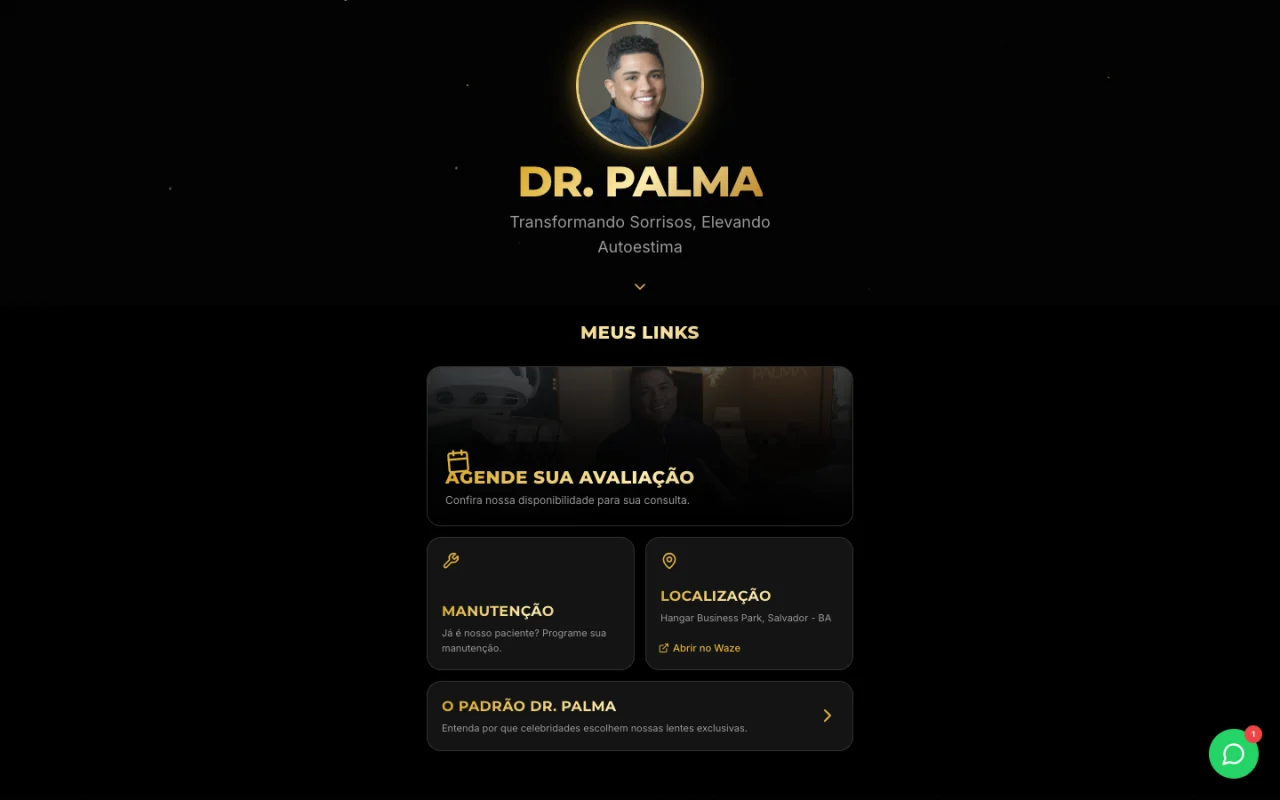 Página inicial de Palma Odontologia