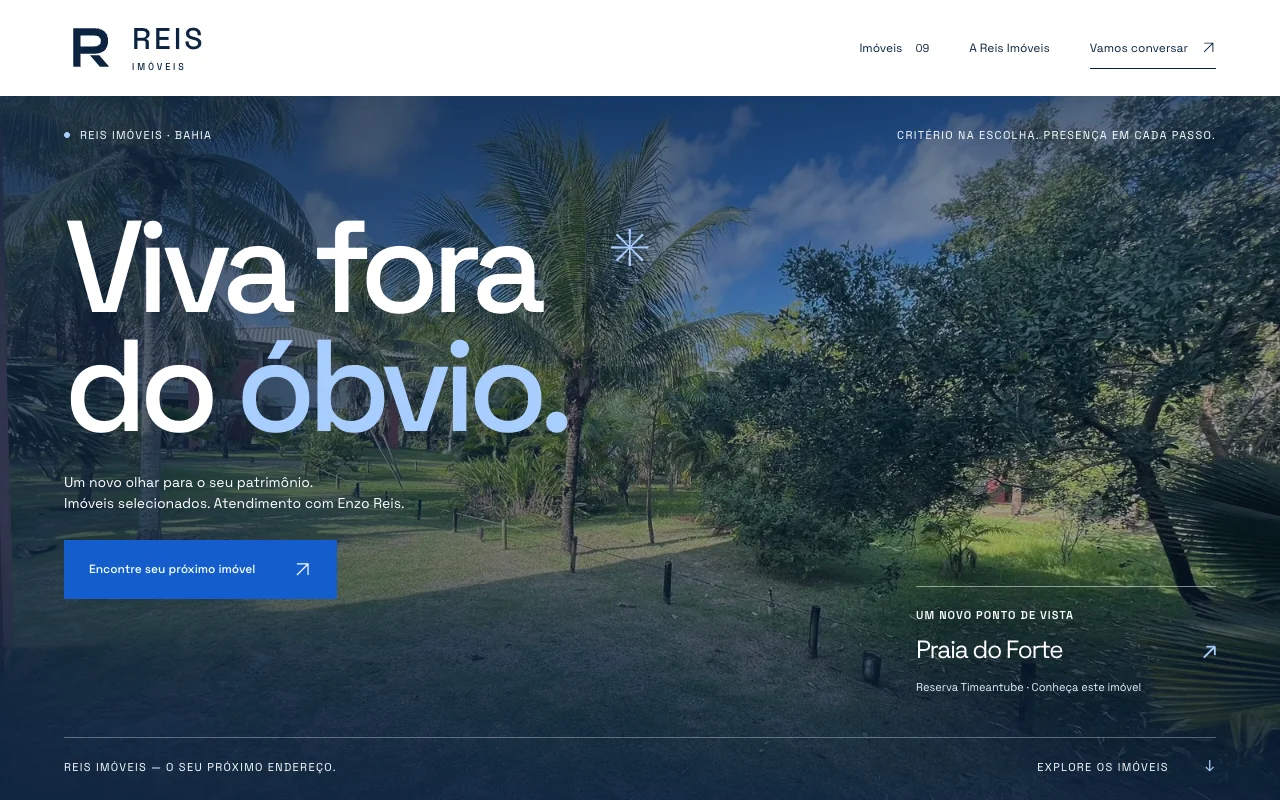 Página inicial de Reis Imóveis
